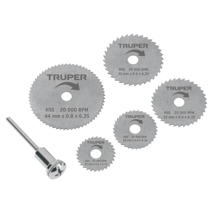 DISCOS TRUPER MOTO-5D PARA MOTOTOOL SET 6 PIEZAS