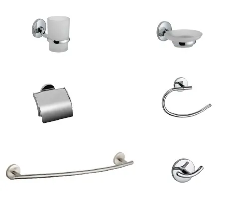 SET ACCESORIOS KTH 100148 CROMADO CLASICA 6 PIEZAS PARA BAÑO