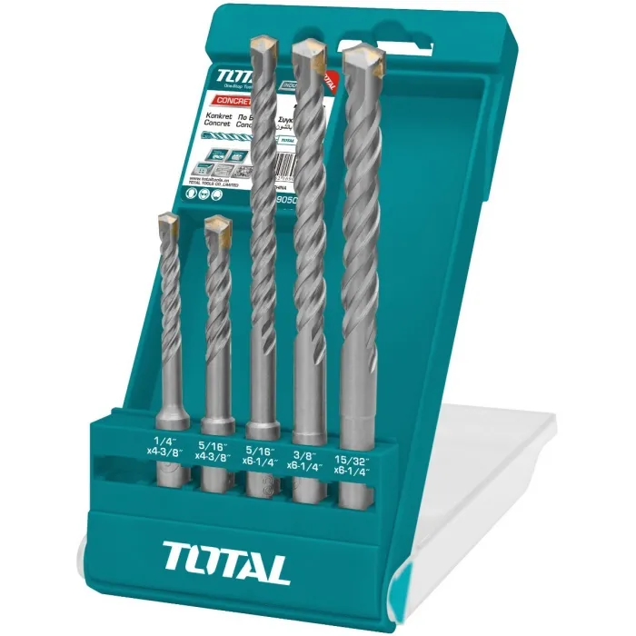BROCAS TOTAL UTAC190501 SDS PLUS PARA CONCRETO SET 5 PIEZAS