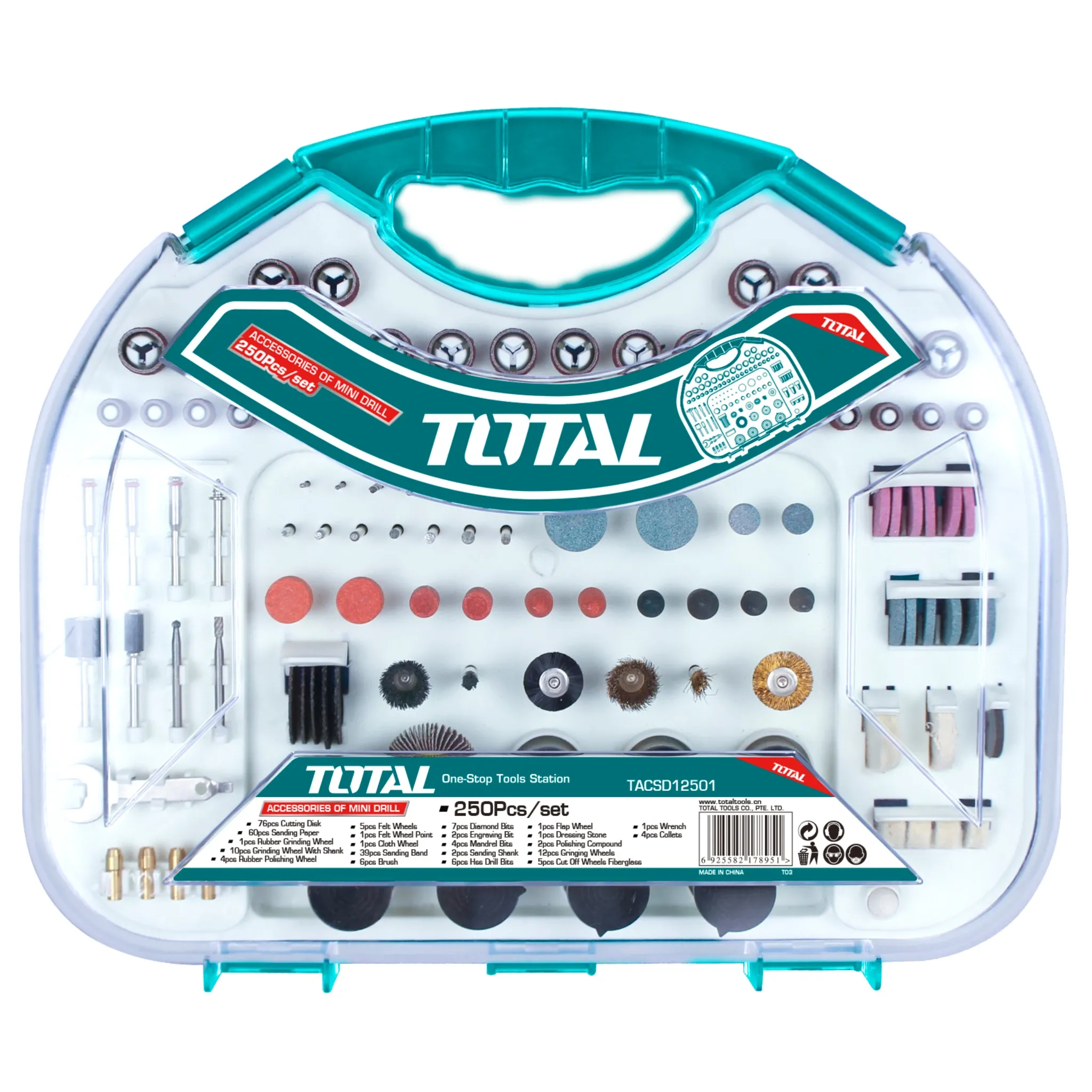 SET ACCESORIOS TOTAL TACSD12501 PARA MOTOTOOL 250 PIEZAS