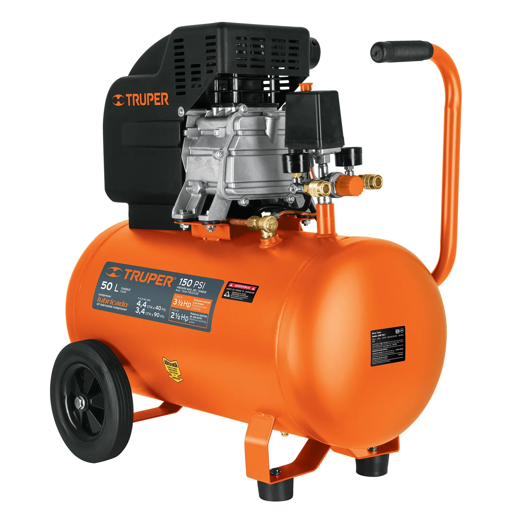 COMPRESOR TRUPER COMP-50LT 2.5 HP 50 LITROS 120 V