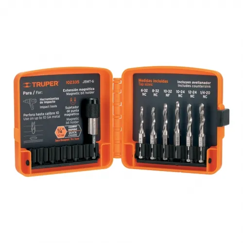 BROCAS TRUPER JBMT-6 CON MACHOS Y EXTENS. SET 7 PCS