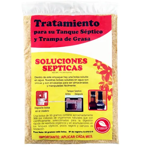 TRATAMIENTO SOLUCION SEPTICA PARA TANQUE PAQUETE 50 GRAMOS