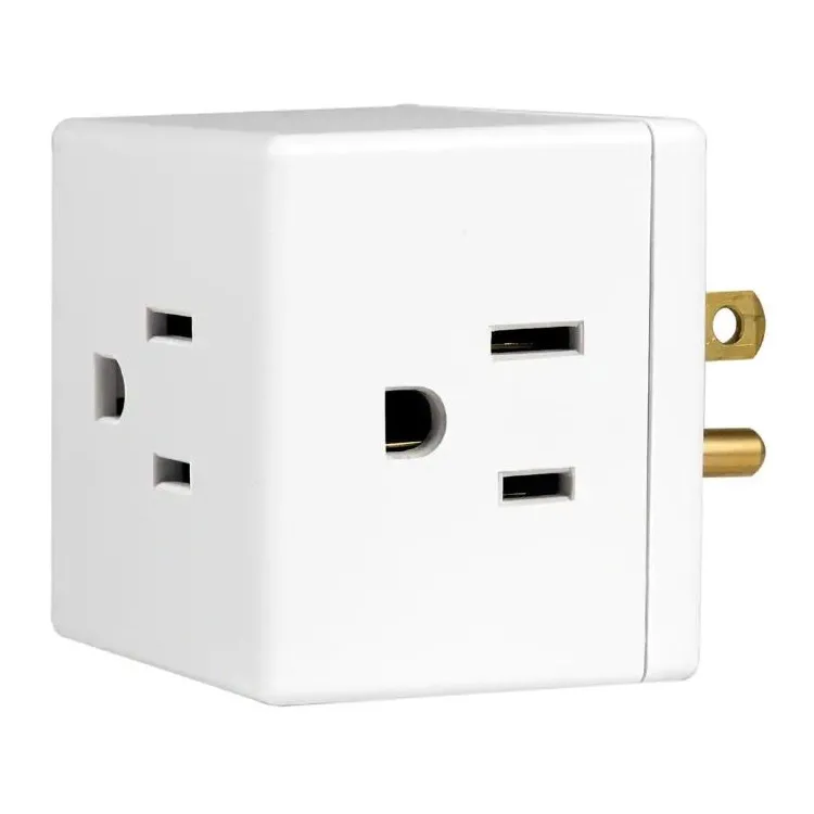 ADAPTADOR GE 58368 CUBO PARED 1 A 3 TOMAS 15A 125V