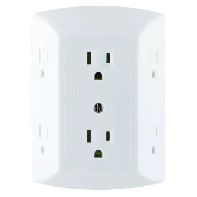 ADAPTADOR GE 50759 AC PARED 2 A 6 TOMAS 15A 125V