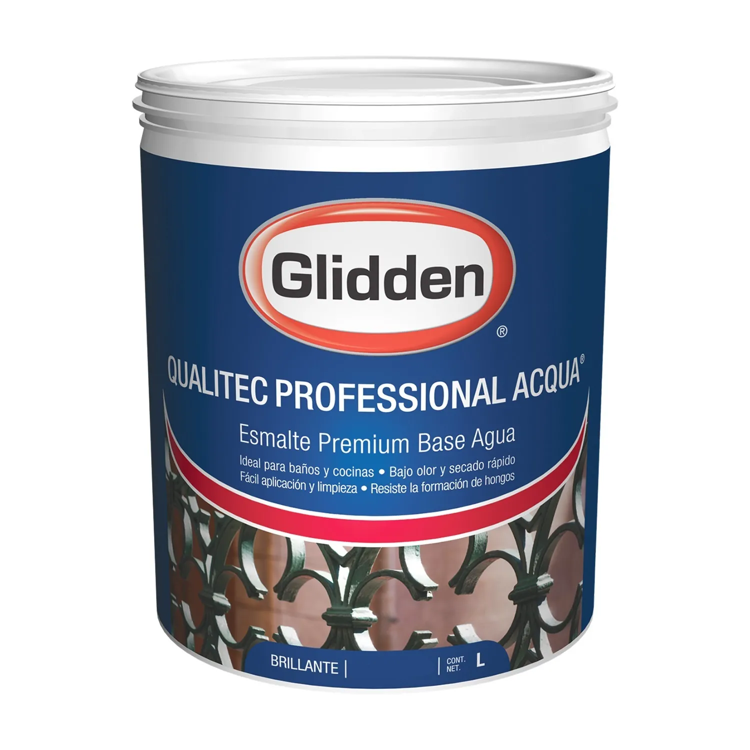 ESMALTE GLIDDEN QUALITEC PROFESSIONAL ACQUA ACRILICO BRILLANTE PREPARADO 1 LITRO