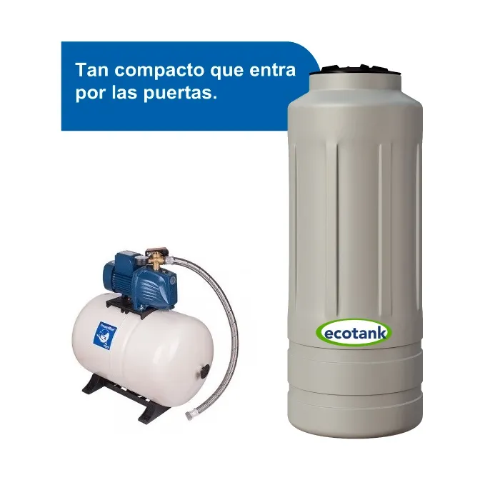 TANQUE ECOTANK TORRE 1000 L + BOMBA FORAS JA115 1 HP 120 V + TANQUE PRECARGADO GLOBAL PWN80LH 80 LITROS