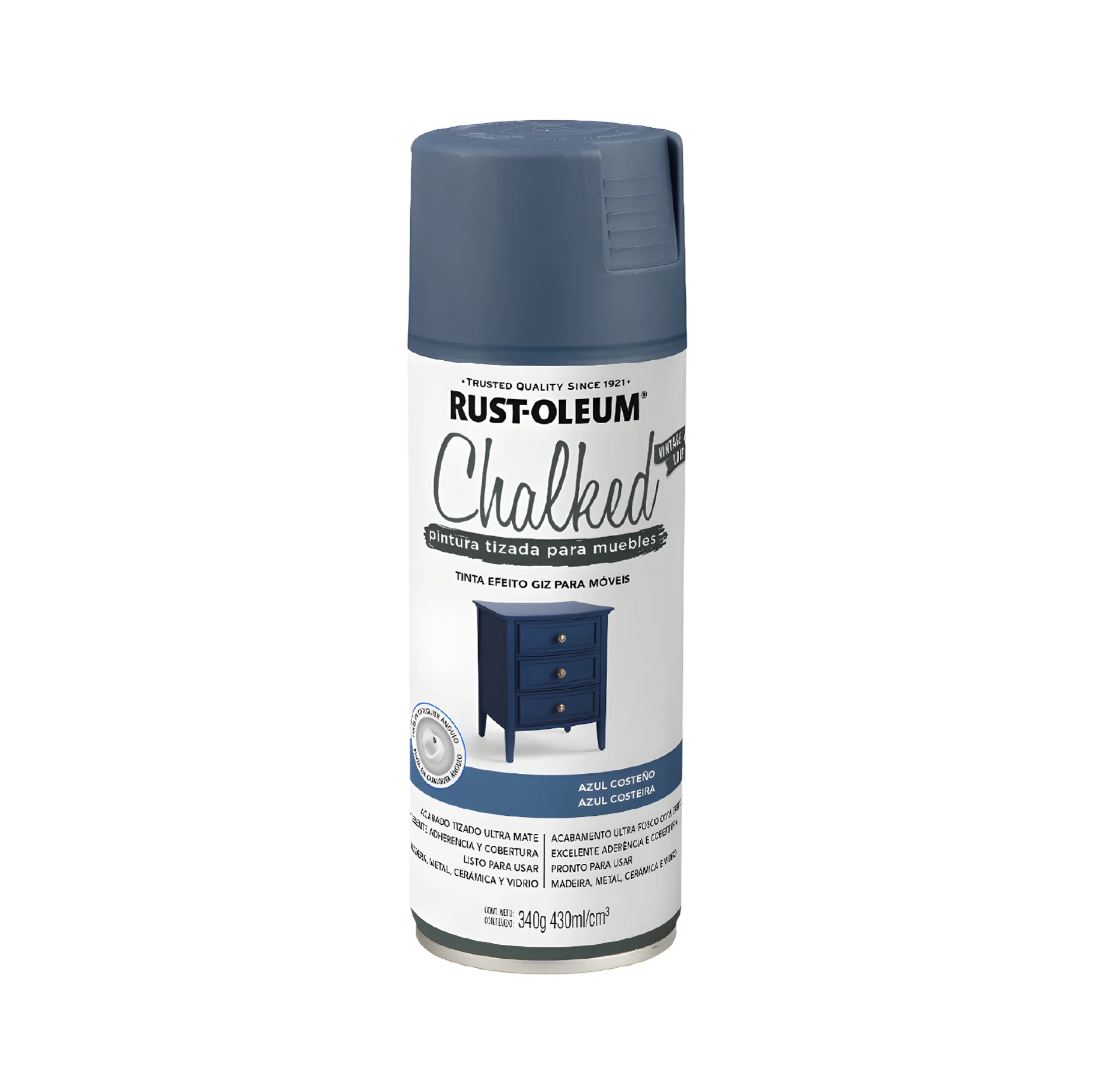PINTURA RUST-OLEUM 335350 CHALKED AZUL COSTEÑO SPRAY 340 GRAMOS