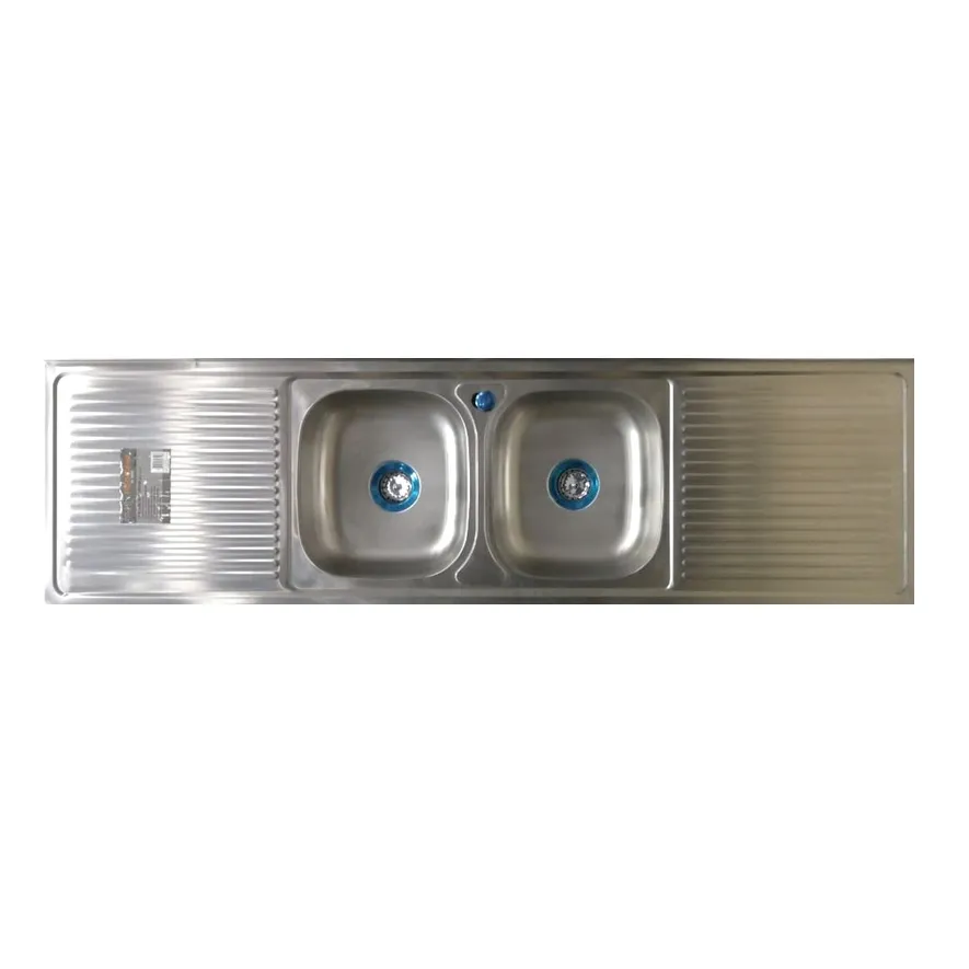 FREGADERO FRONT AL18050 INOXIDABLE PARCHE 1.83 M * 0.50 M 2 TANQUES 2 BATEAS
