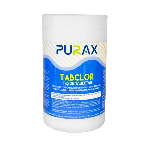 CLORO PURAX TABCLOR TABLETAS FRASCO 1 KILOGRAMO