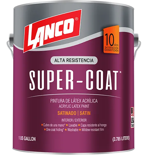 PINTURA LANCO SUPER COAT LATEX SATIN PREPARADO GALON