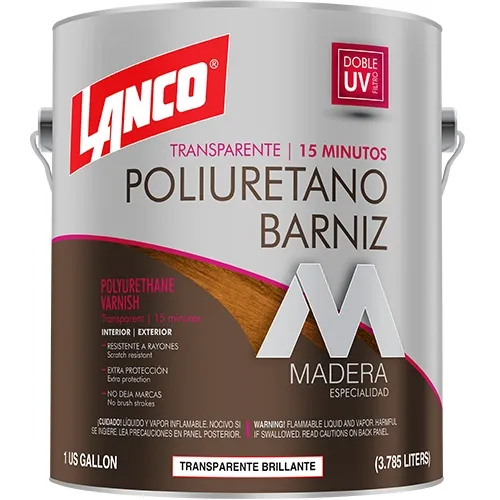 BARNIZ LANCO PV360-4 POLIURETANO TRANSPARENTE 15 MINUTOS GALON