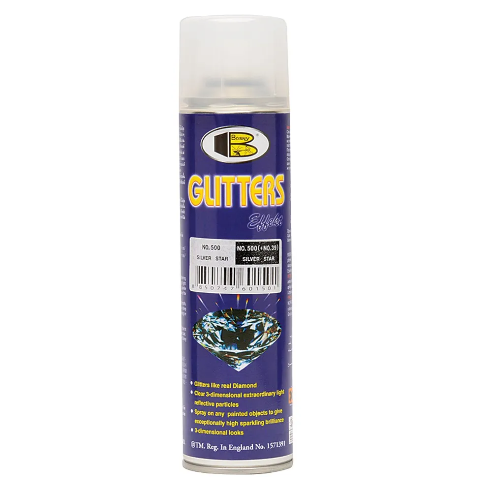 PINTURA SPRAY BOSNY SB-500 SILVER GLITTERS