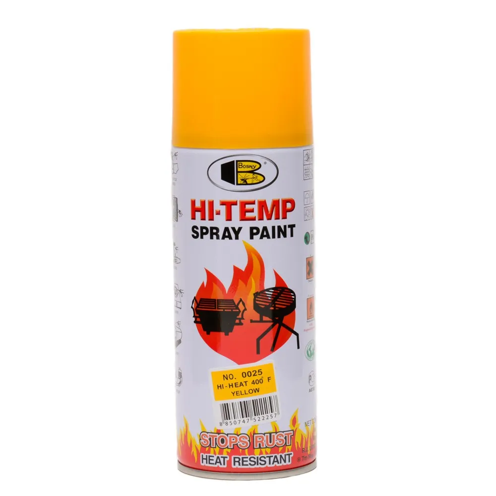 PINTURA SPRAY BOSNY SB-0025 ALTA TEMPERATURA AMARILLO 400° F