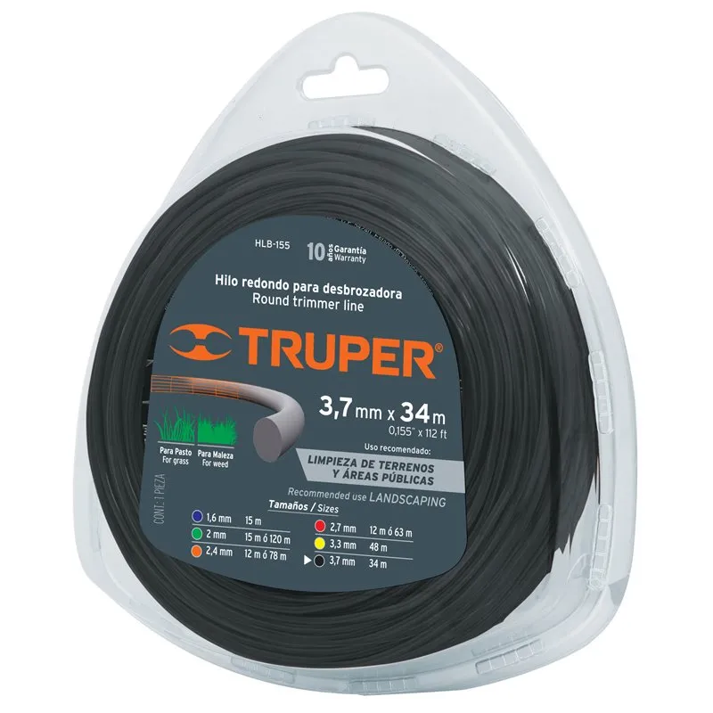 CUERDA TRUPER HLB-155 PARA ORILLADORA 3.70 MM * 34 METROS