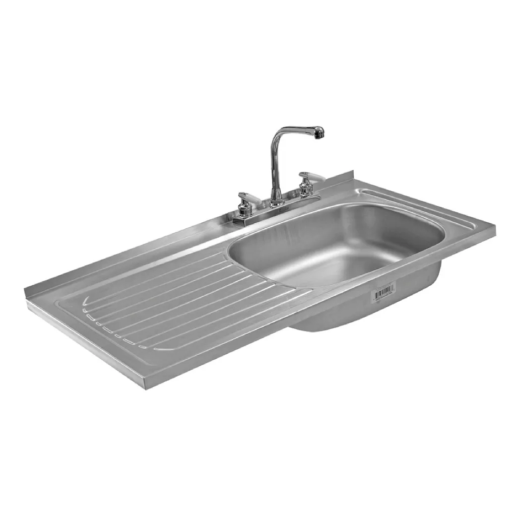FREGADERO EB TECNICA CAC-202 INOXIDABLE 1.00 M * 0.50 M 1 TANQUE DERECHO PARCHE